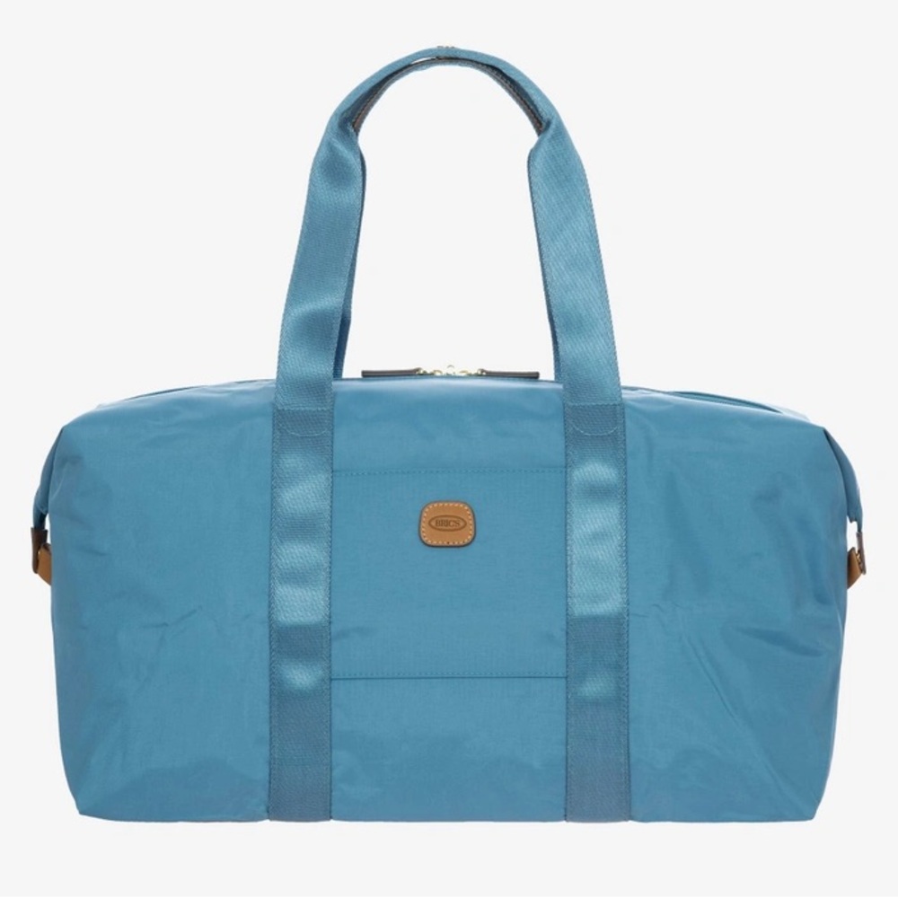 BRIC'S MILANO Teal Blue Recycled Nylon Large Holdall Duffel Weekender Bag
